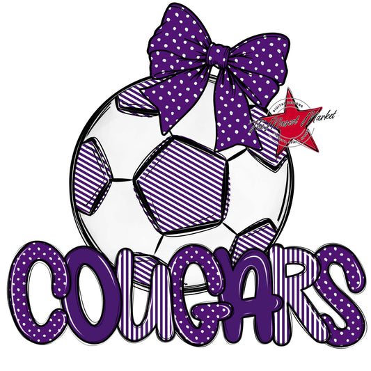 Cougars Soccer Spirit Design-Purple