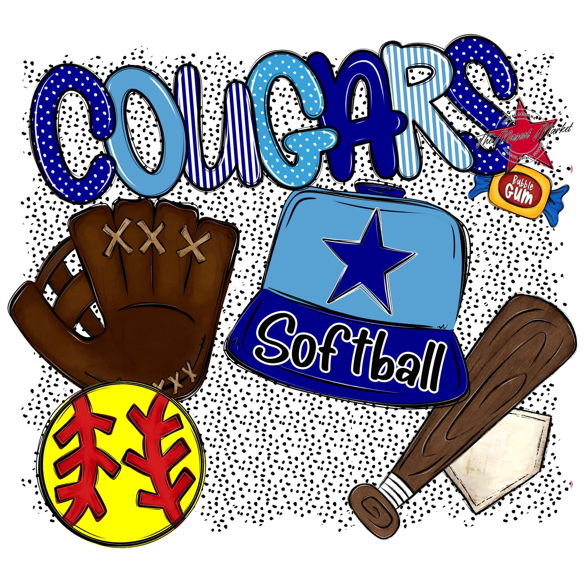 Cougars Softball Spirit-Blue & Carolina Blue