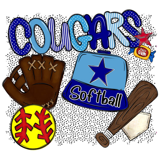 Cougars Softball Spirit-Blue & Carolina Blue