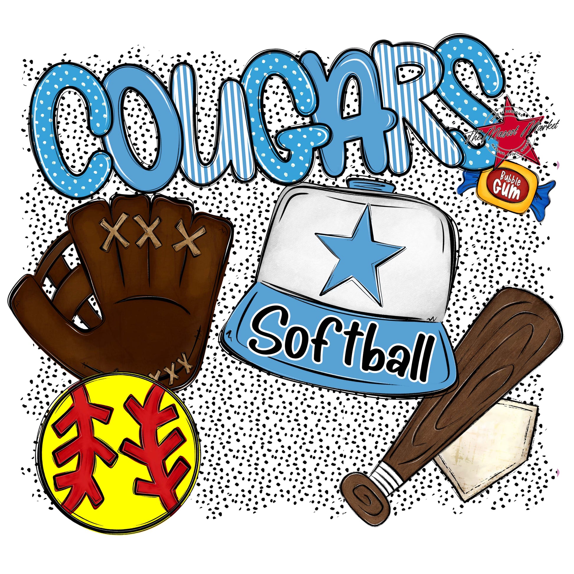 Cougars Softball Spirit-Carolina Blue