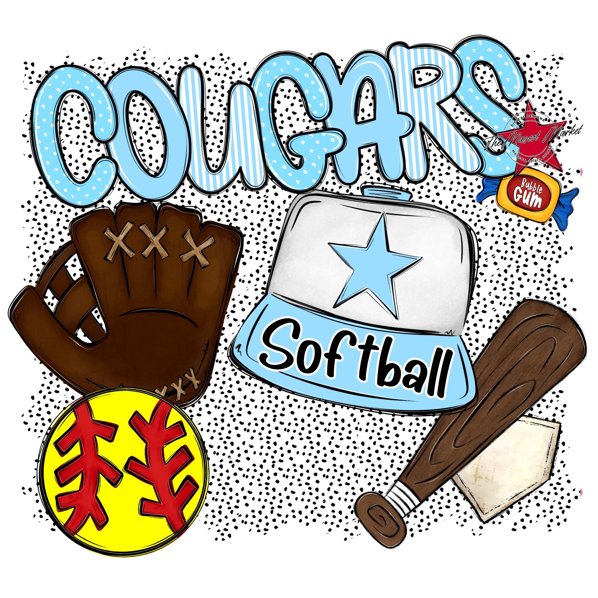 Cougars Softball Spirit-Columbia Blue