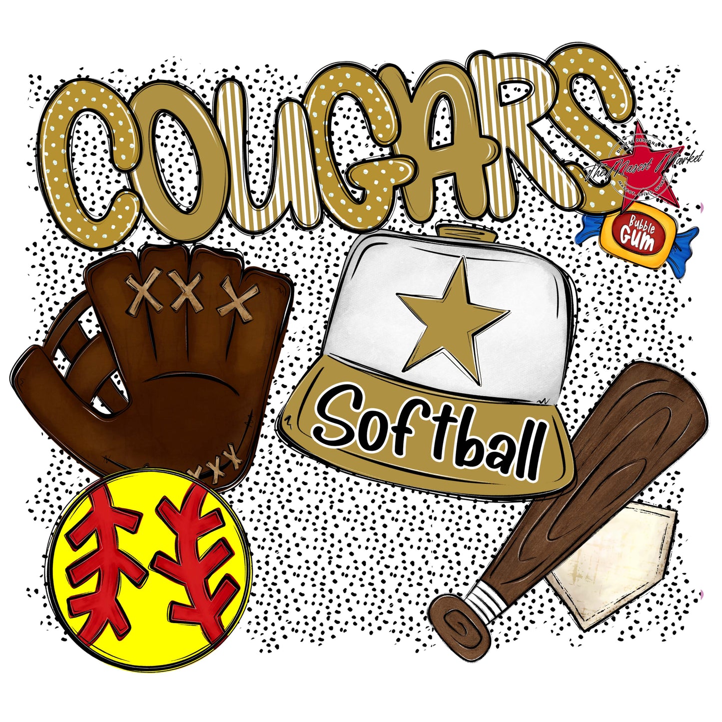 Cougars Softball Spirit-Gold