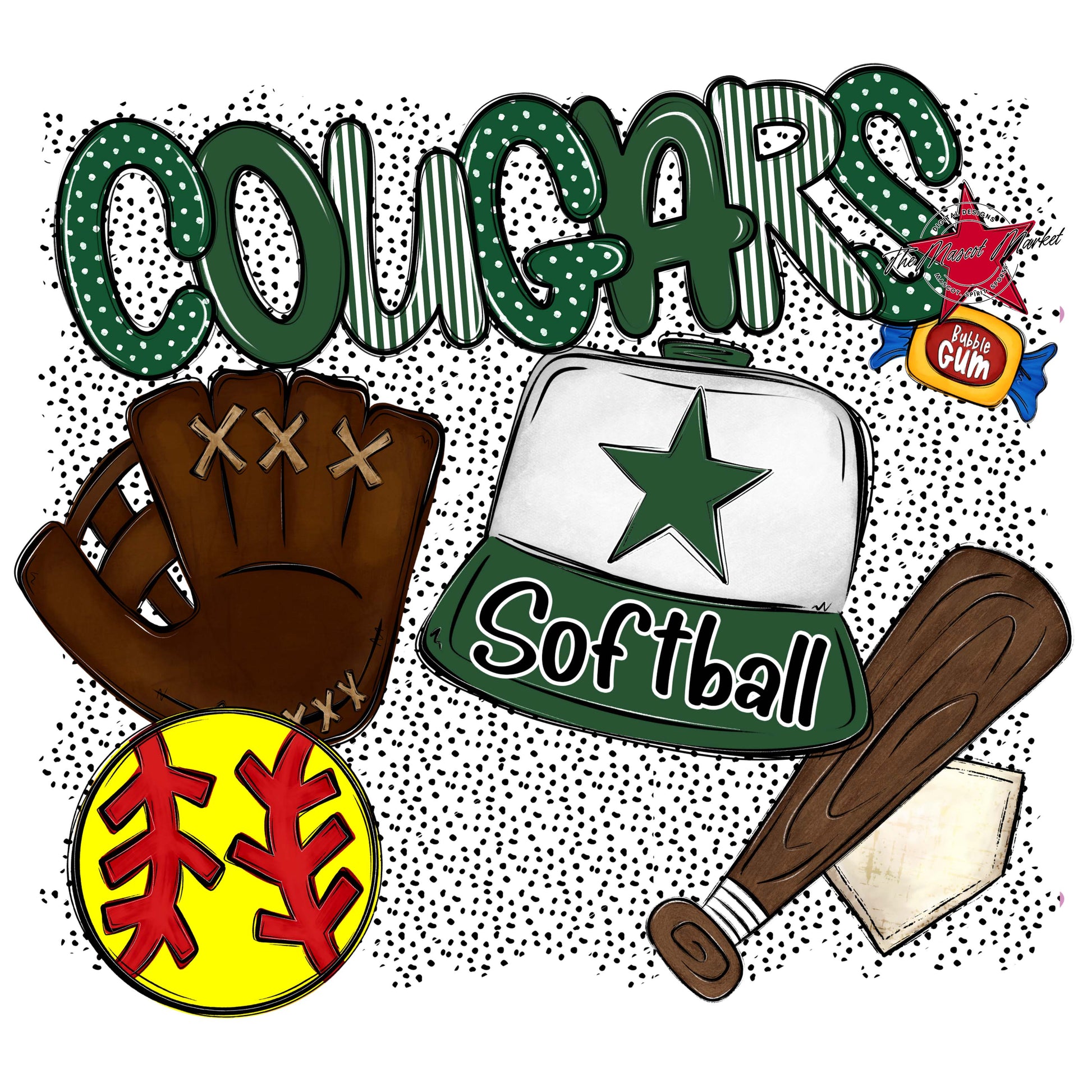 Cougars Softball Spirit-Green