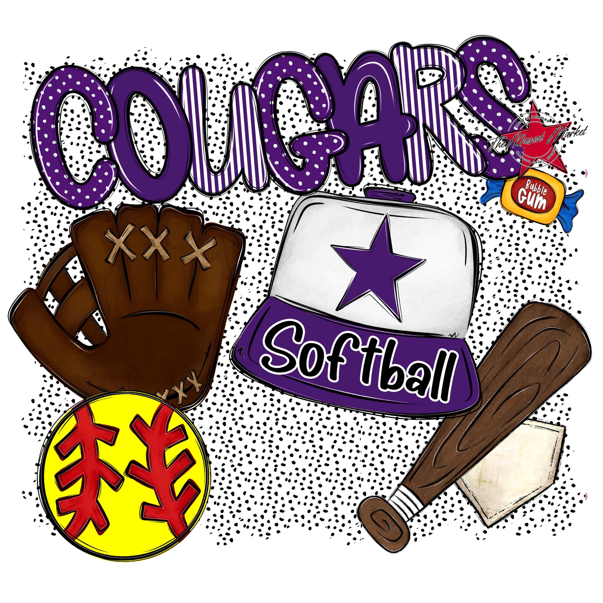 Cougars Softball Spirit-Purple