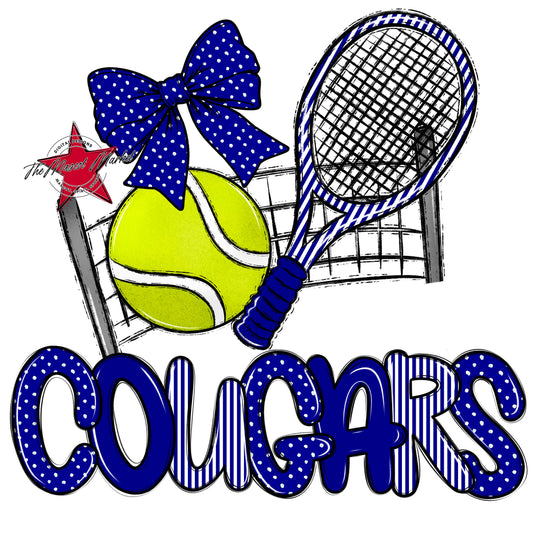 Cougars Tennis Spirit Design-Blue