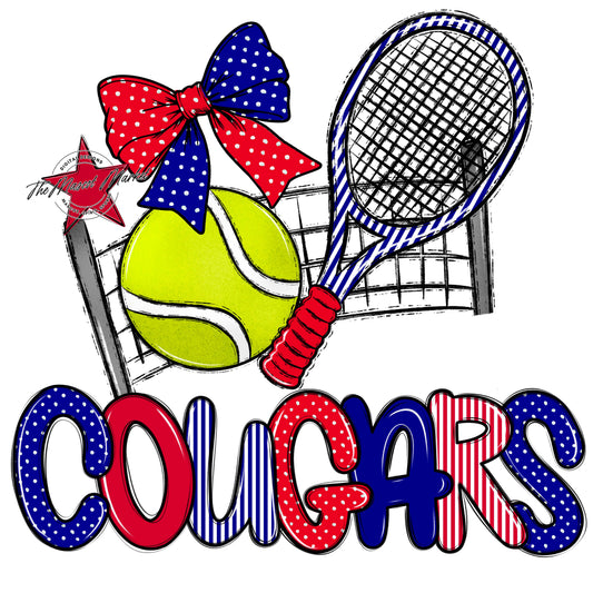 Cougars Tennis Spirit Design-Blue & Red