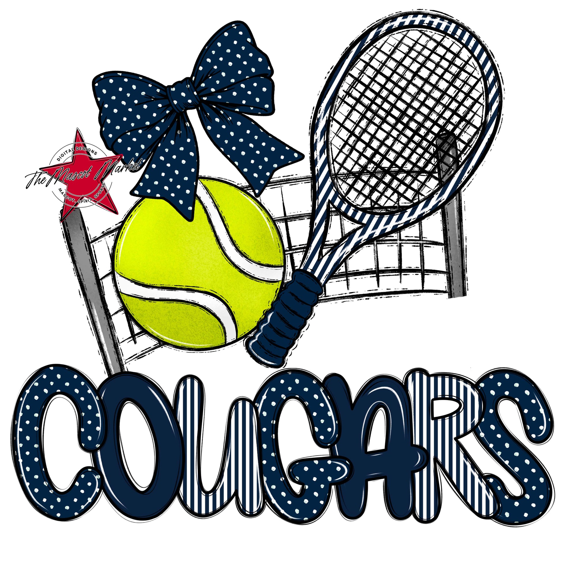 Cougars Tennis Spirit Design-Navy
