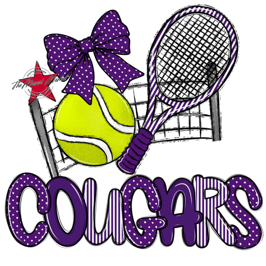 Cougars Tennis Spirit Design-Purple