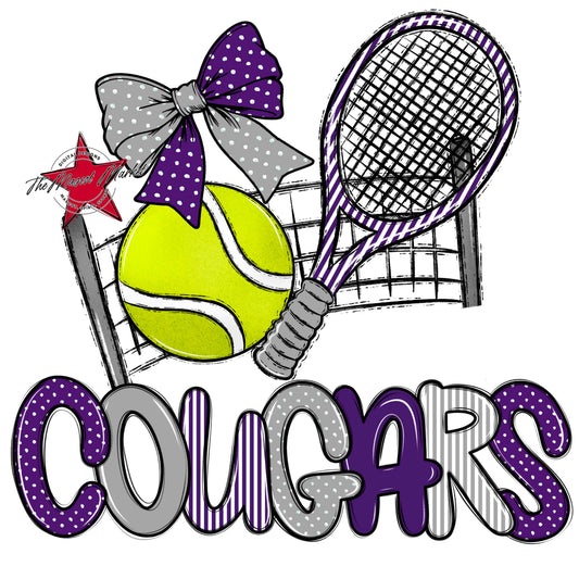 Cougars Tennis Spirit Design-Purple & Grey