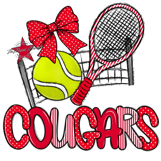 Cougars Tennis Spirit Design-Red
