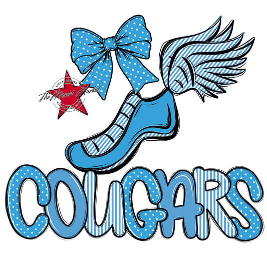 Cougars Track Spirit Design-Carolina Blue