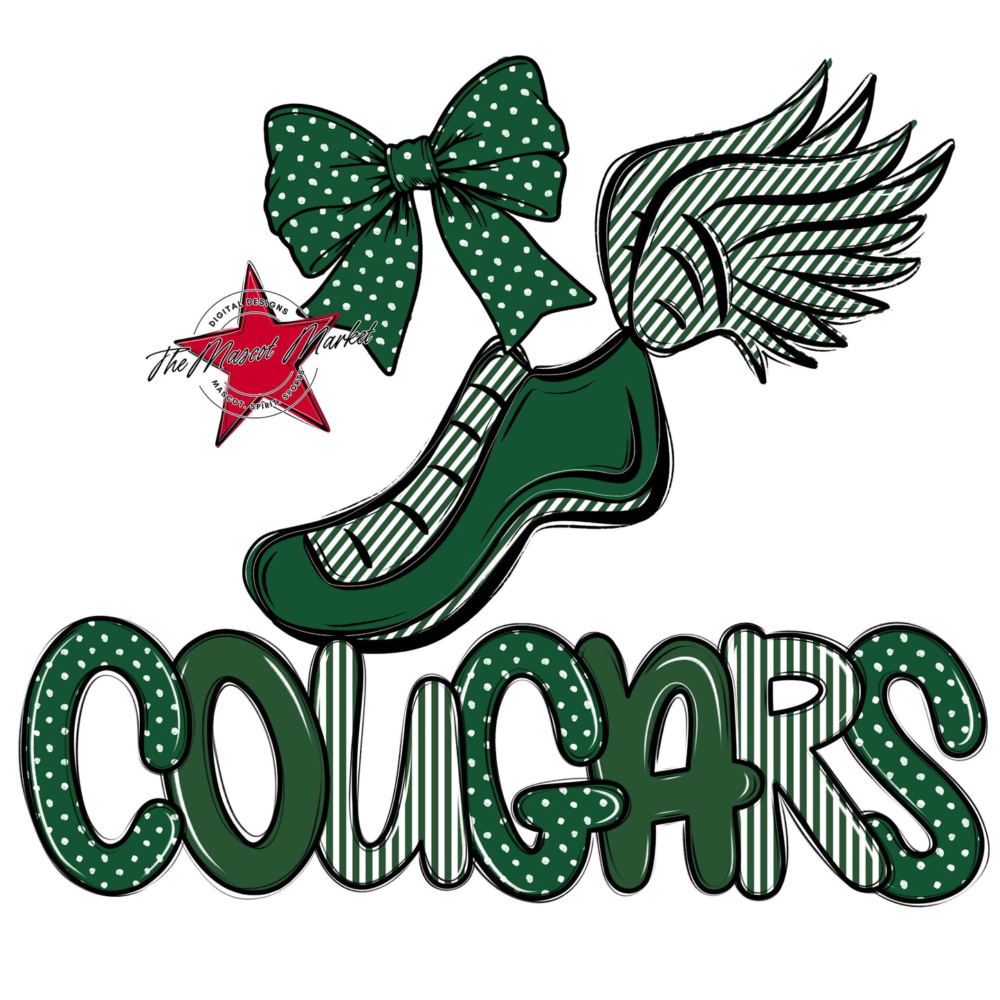 Cougars Track Spirit Design-Green
