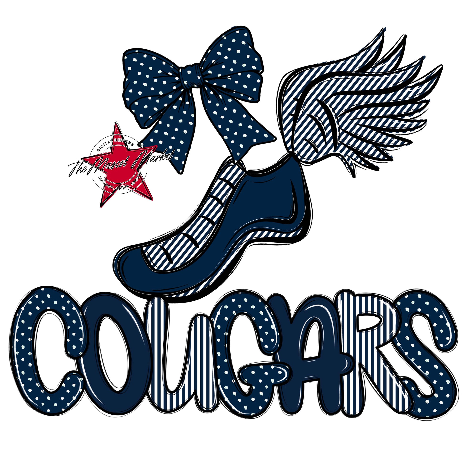 Cougars Track Spirit Design-Navy