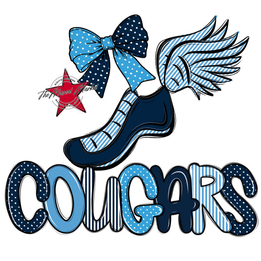 Cougars Track Spirit Design-Navy & Carolina Blue