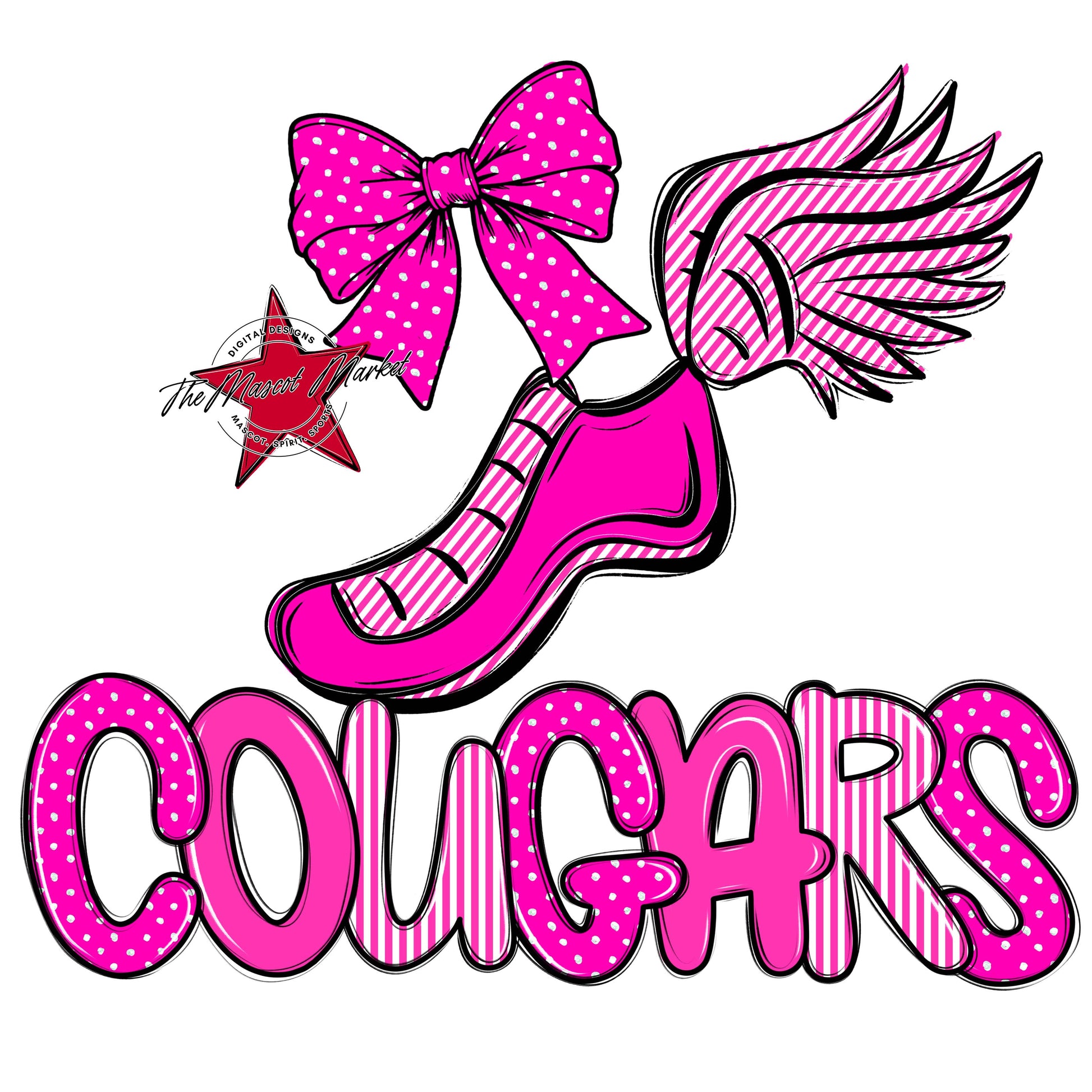 Cougars Track Spirit Design-Pink