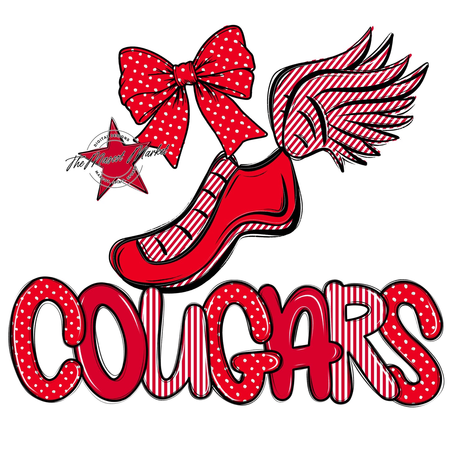 Cougars Track Spirit Design-Red