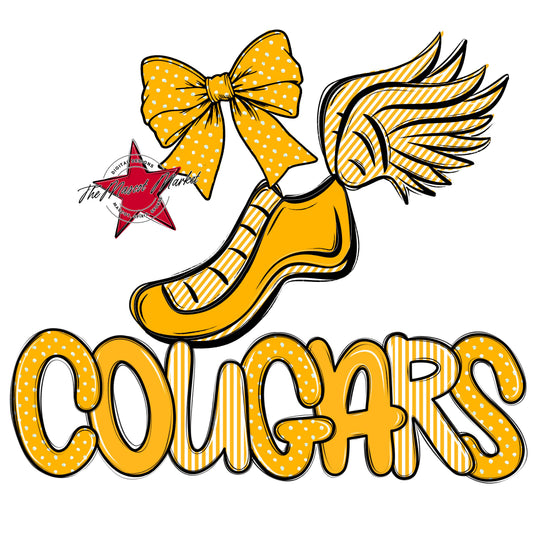 Cougars Track Spirit Design-Yellow