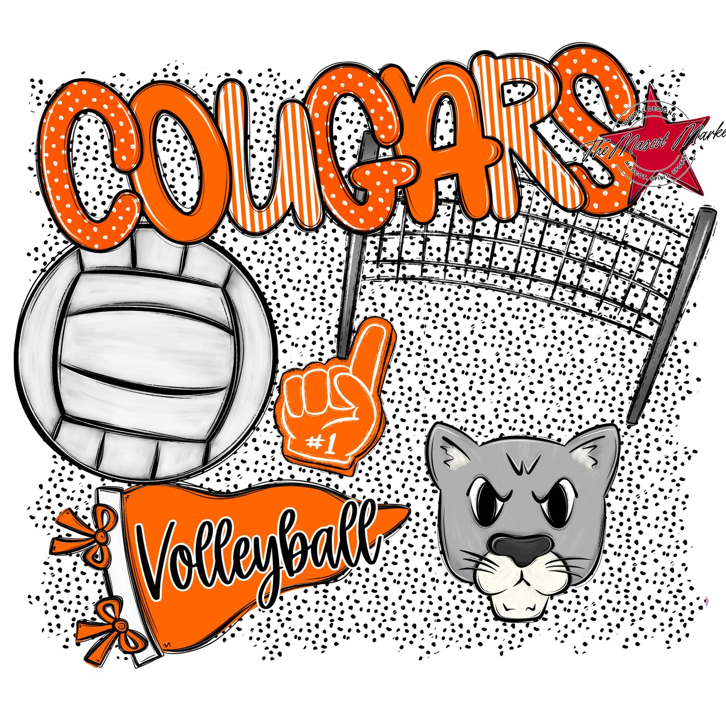Cougars Volleyball Spirit-Orange