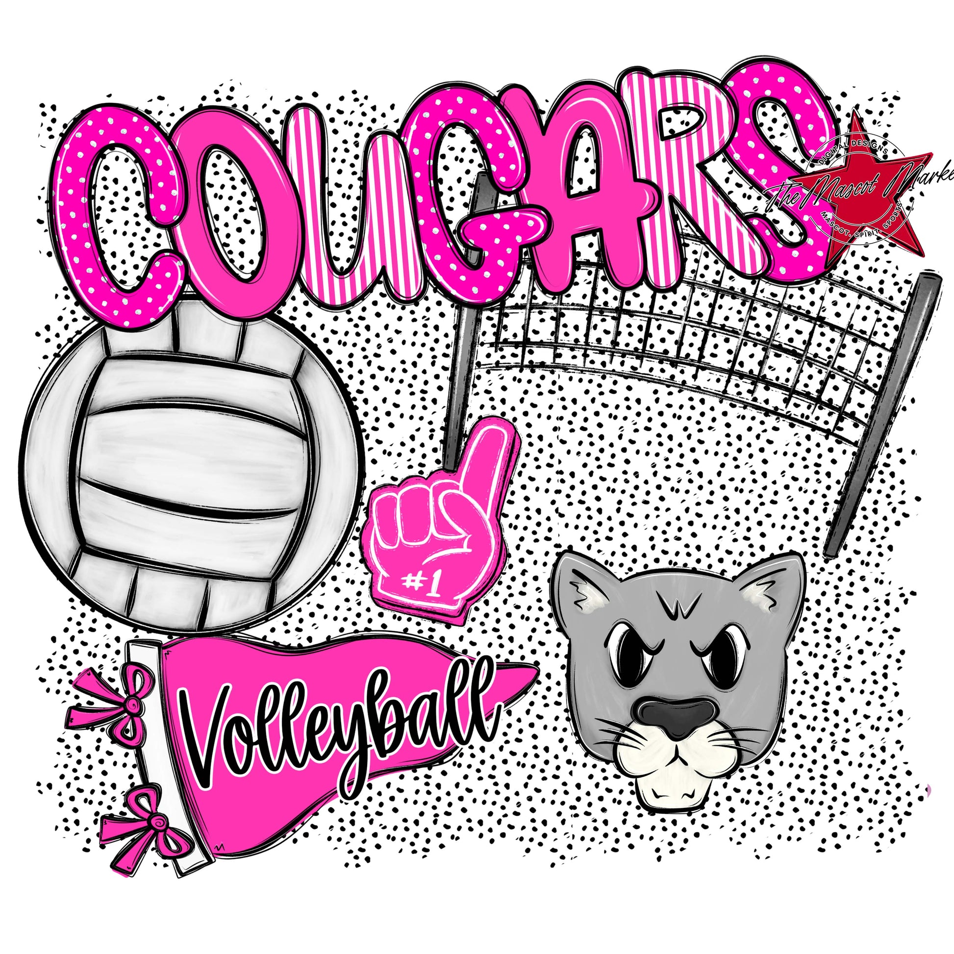 Cougars Volleyball Spirit-Pink