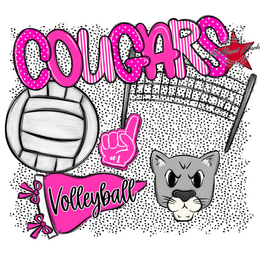 Cougars Volleyball Spirit-Pink