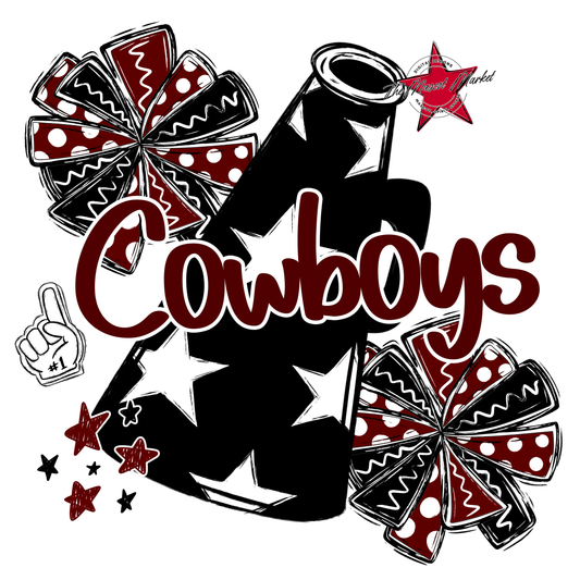 Cowboys Alpha Megaphone Design-Maroon
