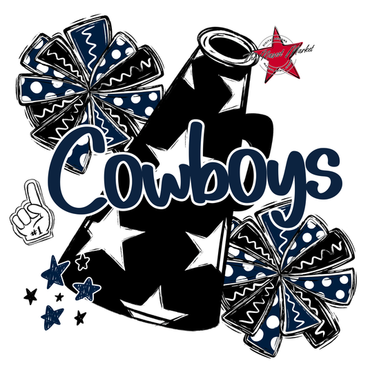 Cowboys Alpha Megaphone Design-Navy