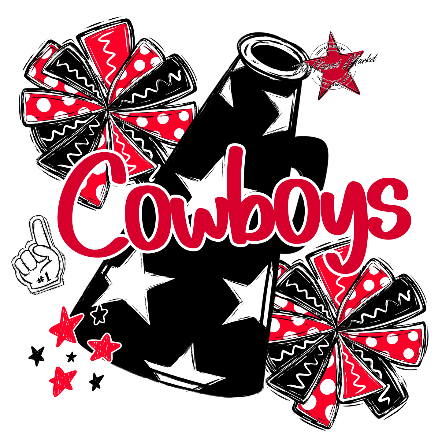 Cowboys Alpha Megaphone Design-Red
