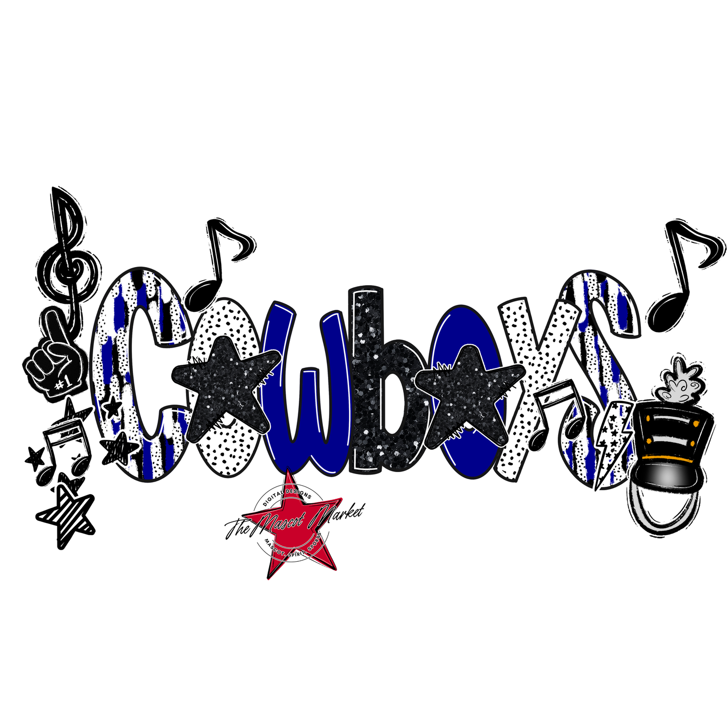 Cowboys Band Scrape-Blue