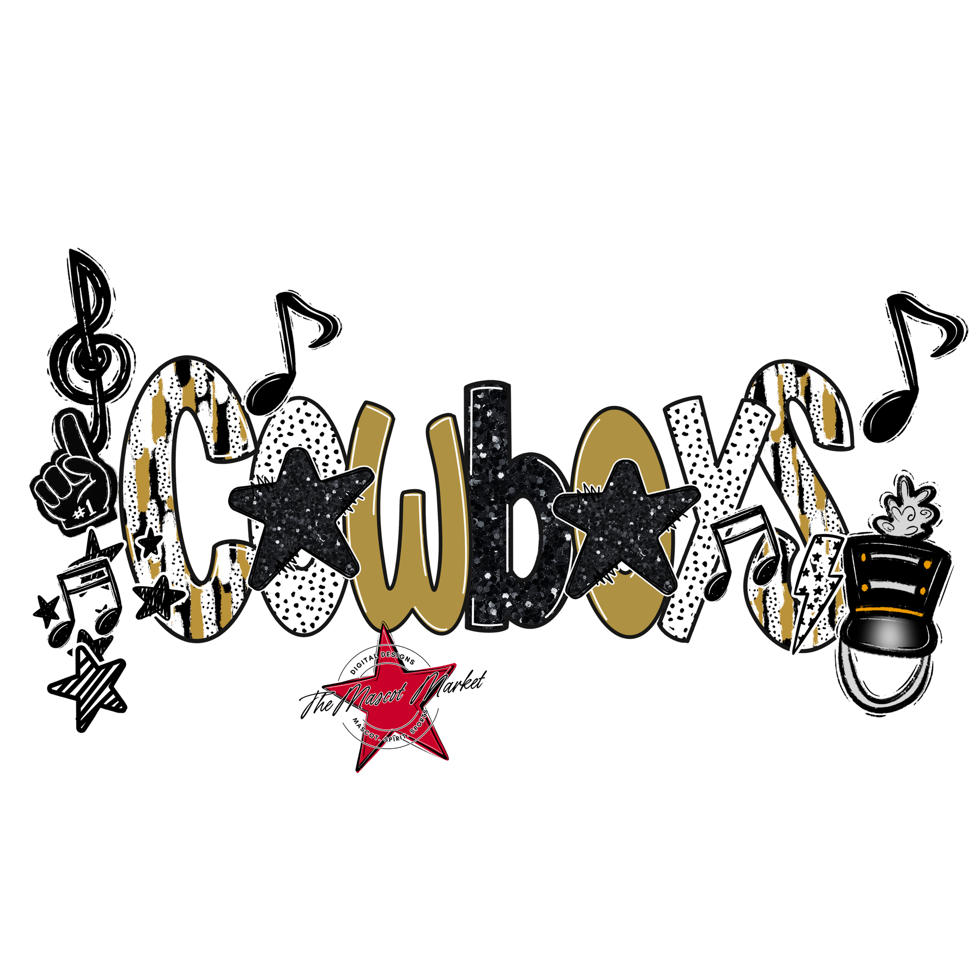 Cowboys Band Scrape-Gold