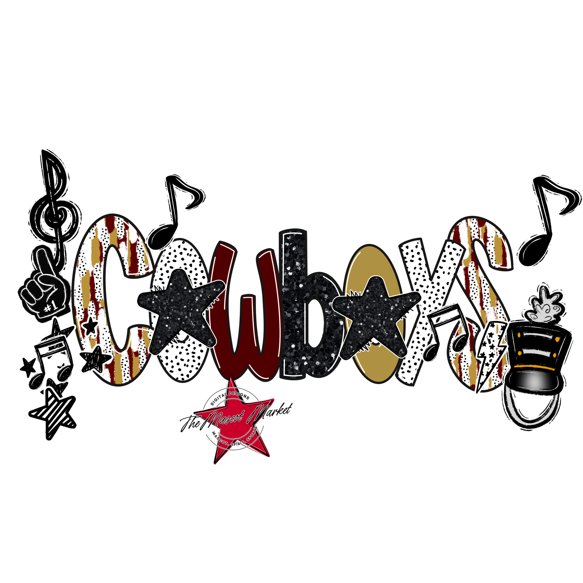 Cowboys Band Scrape-Maroon-Gold