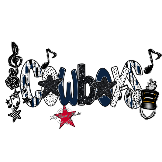 Cowboys Band Scrape-Navy