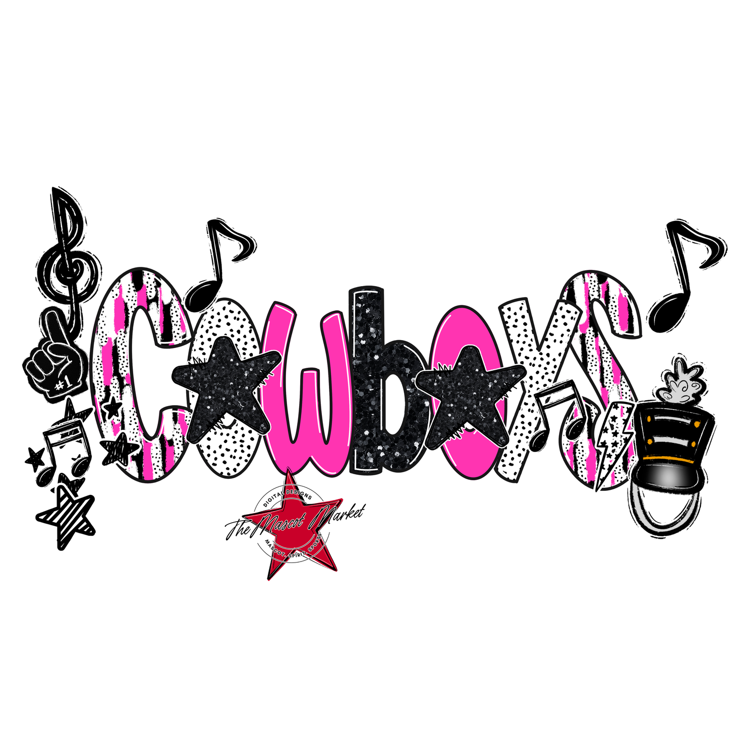 Cowboys Band Scrape-Pink