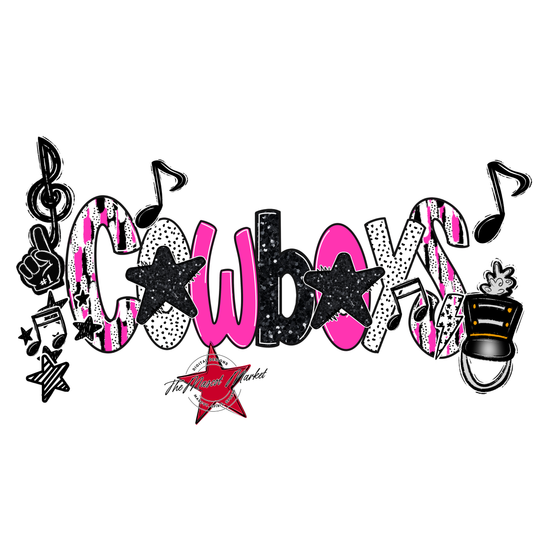 Cowboys Band Scrape-Pink