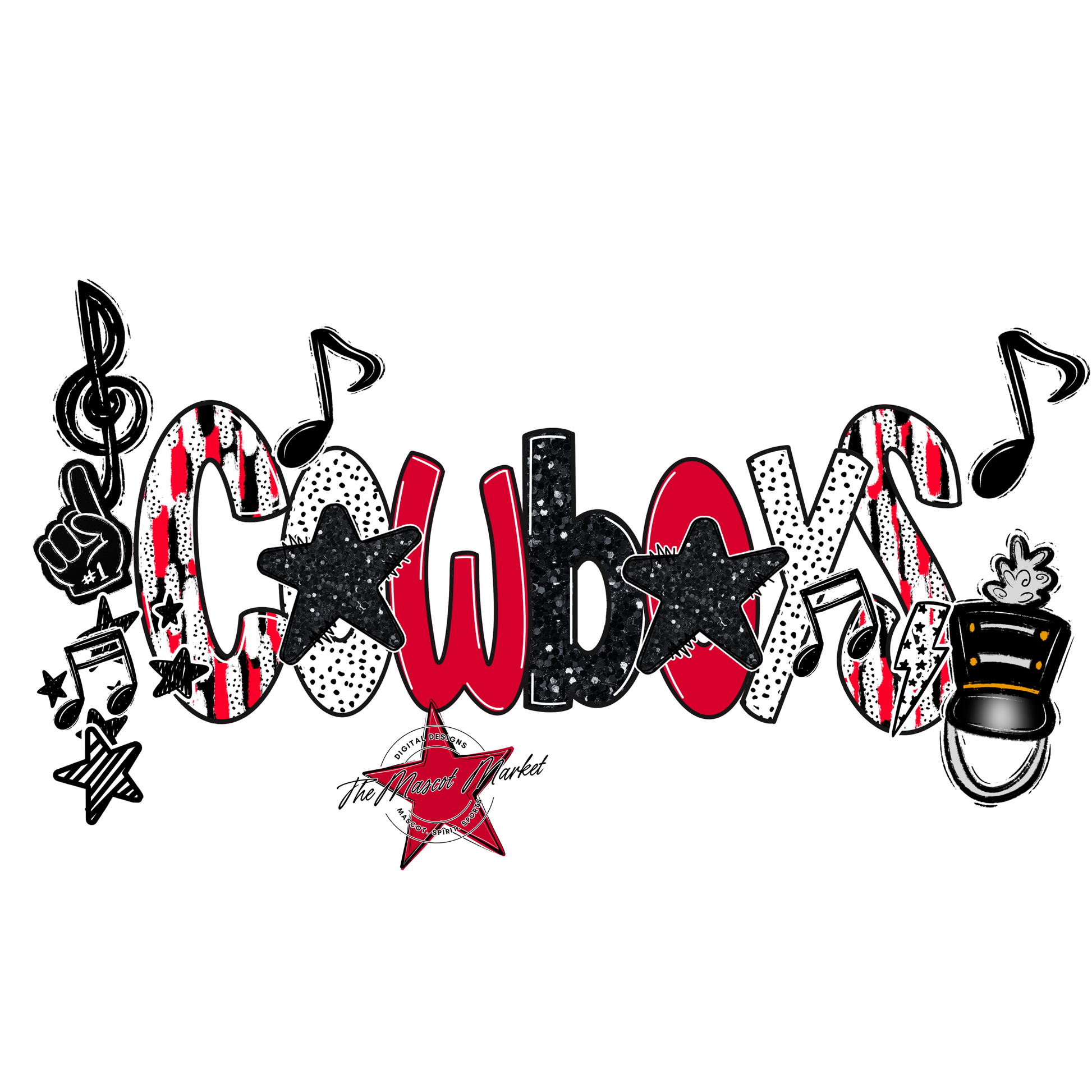 Cowboys Band Scrape-Red