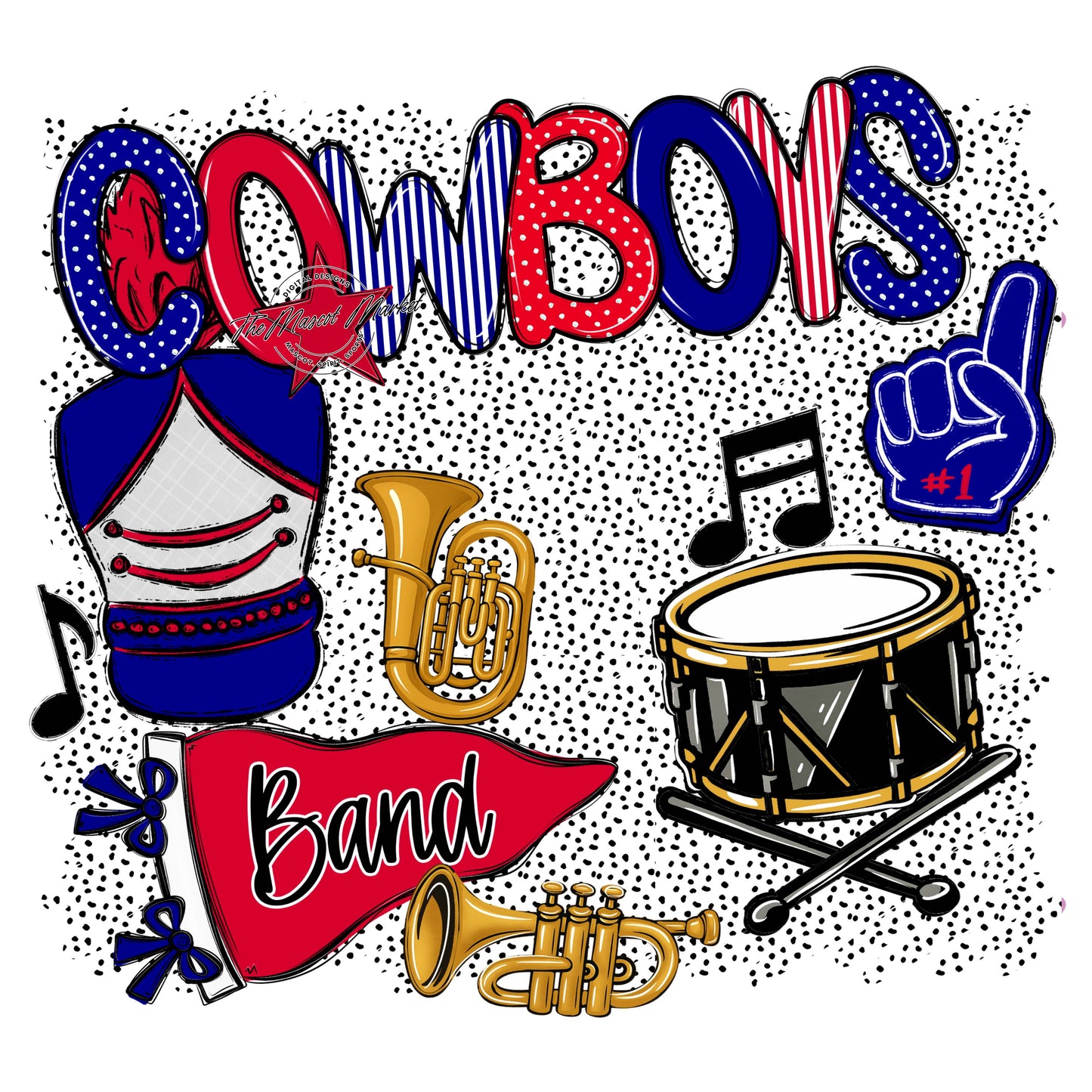 Cowboys Band Spirit-Blue & Red