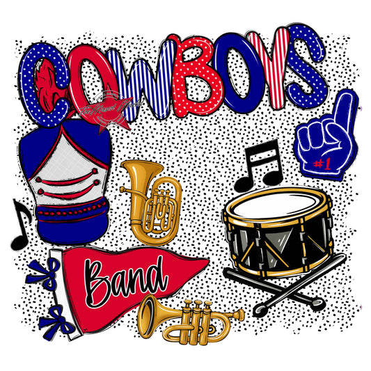 Cowboys Band Spirit-Blue & Red