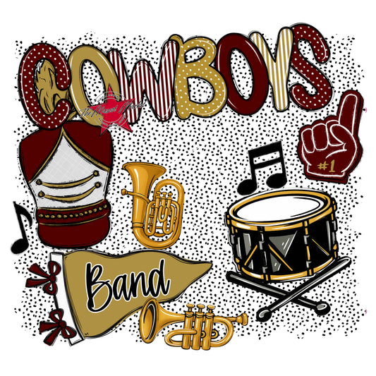 Cowboys Band Spirit-Maroon & Gold