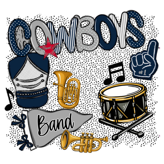 Cowboys Band Spirit-Navy & Grey