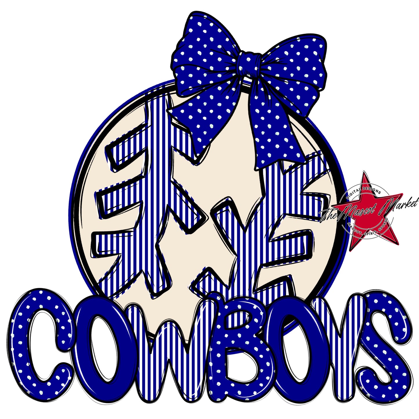 Cowboys Baseball-Softball Spirit Design-Blue