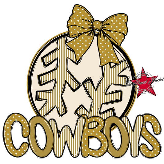 Cowboys Baseball-Softball Spirit Design-Gold