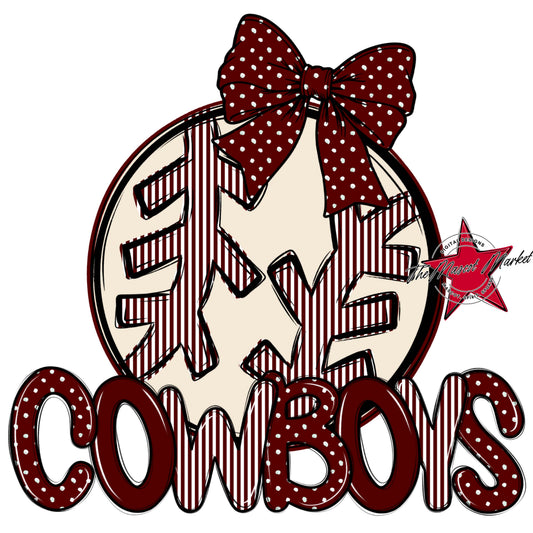 Cowboys Baseball-Softball Spirit Design-Maroon