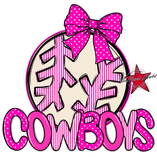 Cowboys Baseball-Softball Spirit Design-Pink