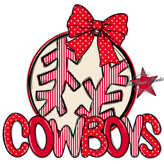 Cowboys Baseball-Softball Spirit Design-Red