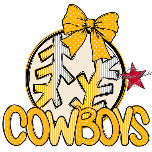 Cowboys Baseball-Softball Spirit Design-Yellow