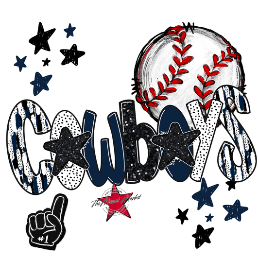 Cowboys Baseball Scrape-Navy