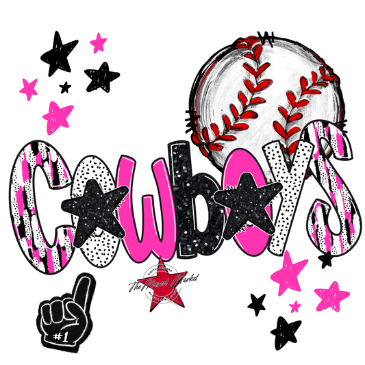 Cowboys Baseball Scrape-Pink