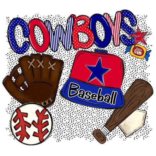 Cowboys Baseball Spirit-Blue & Red