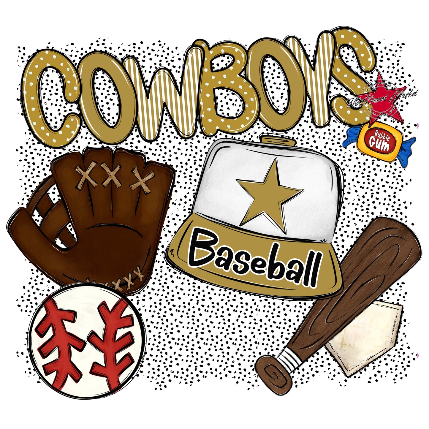 Cowboys Baseball Spirit-Gold