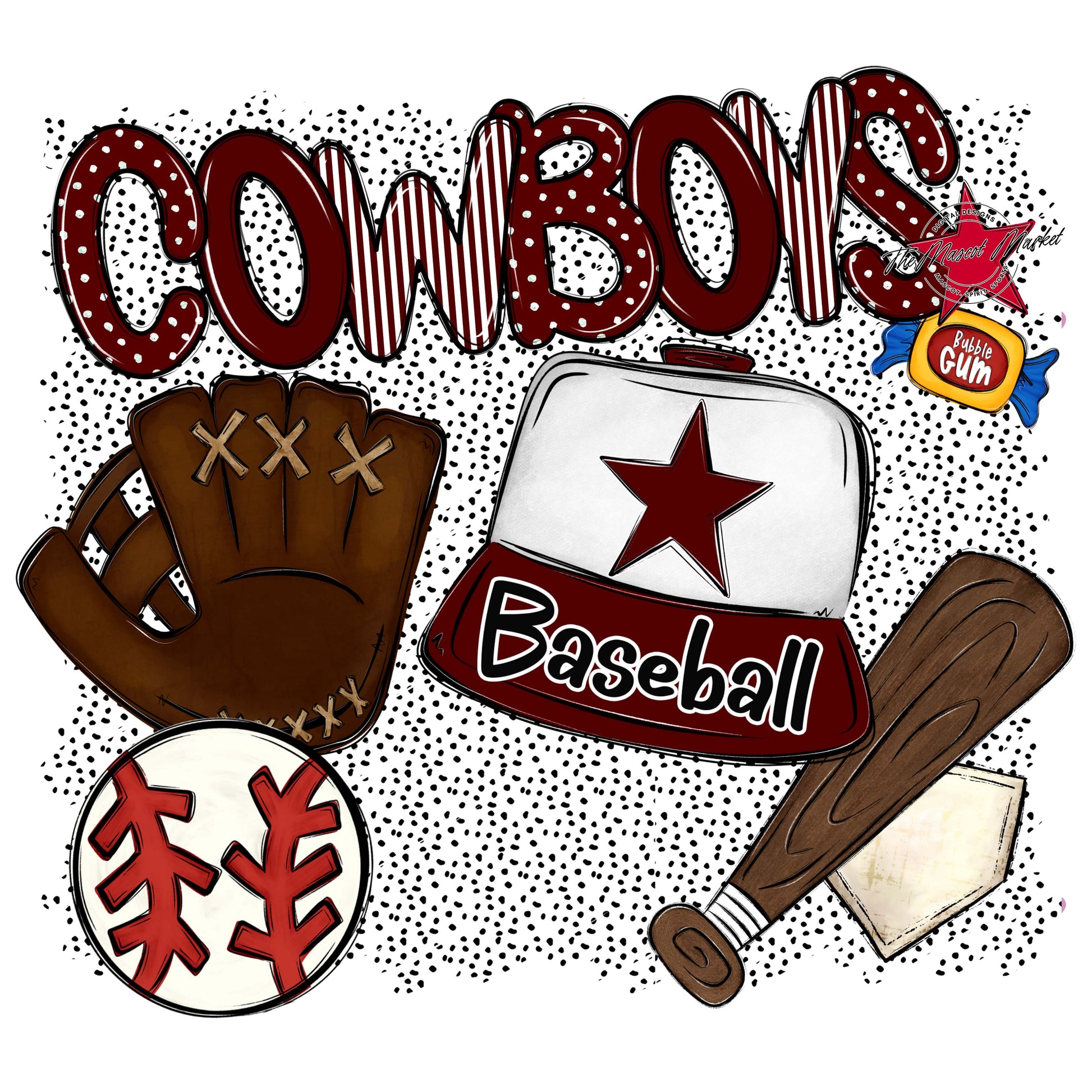 Cowboys Baseball Spirit-Maroon