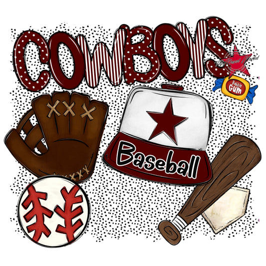 Cowboys Baseball Spirit-Maroon